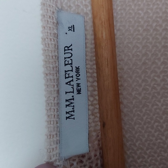 M.M. Lafleur The Samara Sweater Navy/Ivory Striped 100% Linen Knit Size XL - Picture 6 of 7